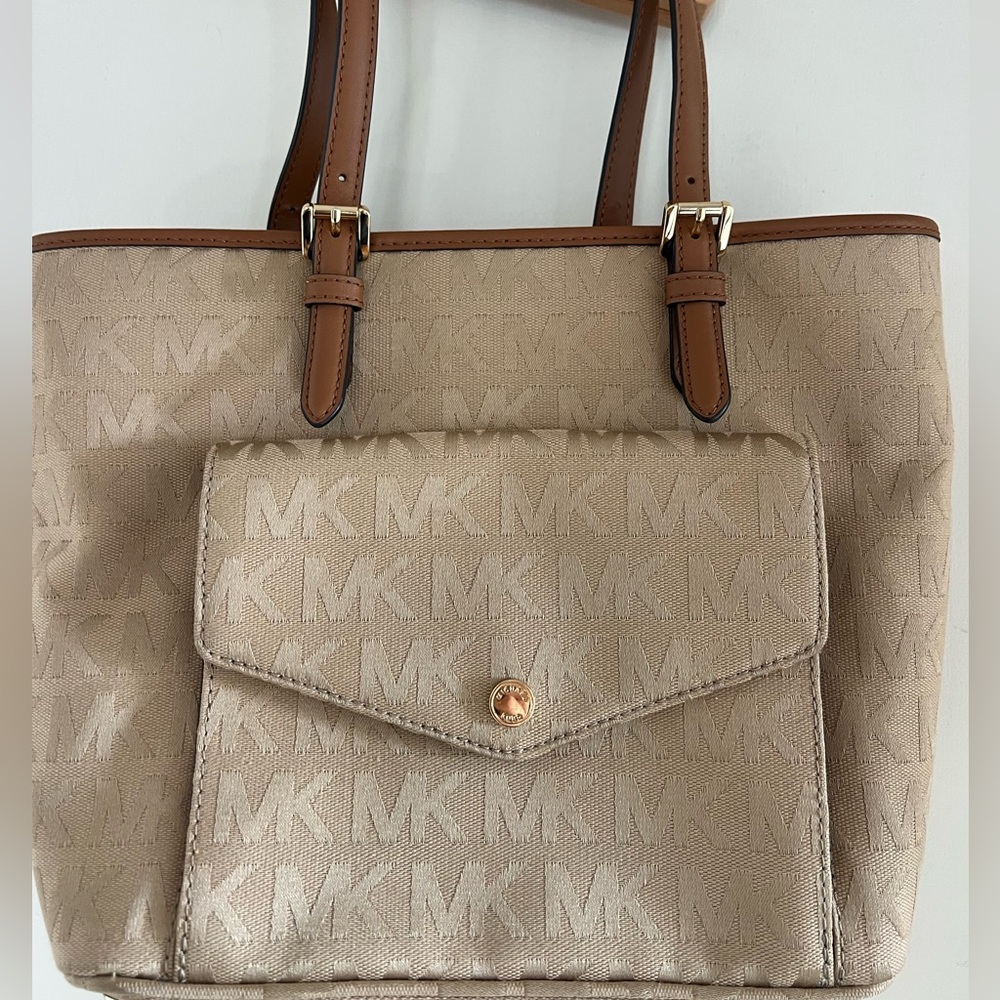 Michael Kors Beige and Brown Tote